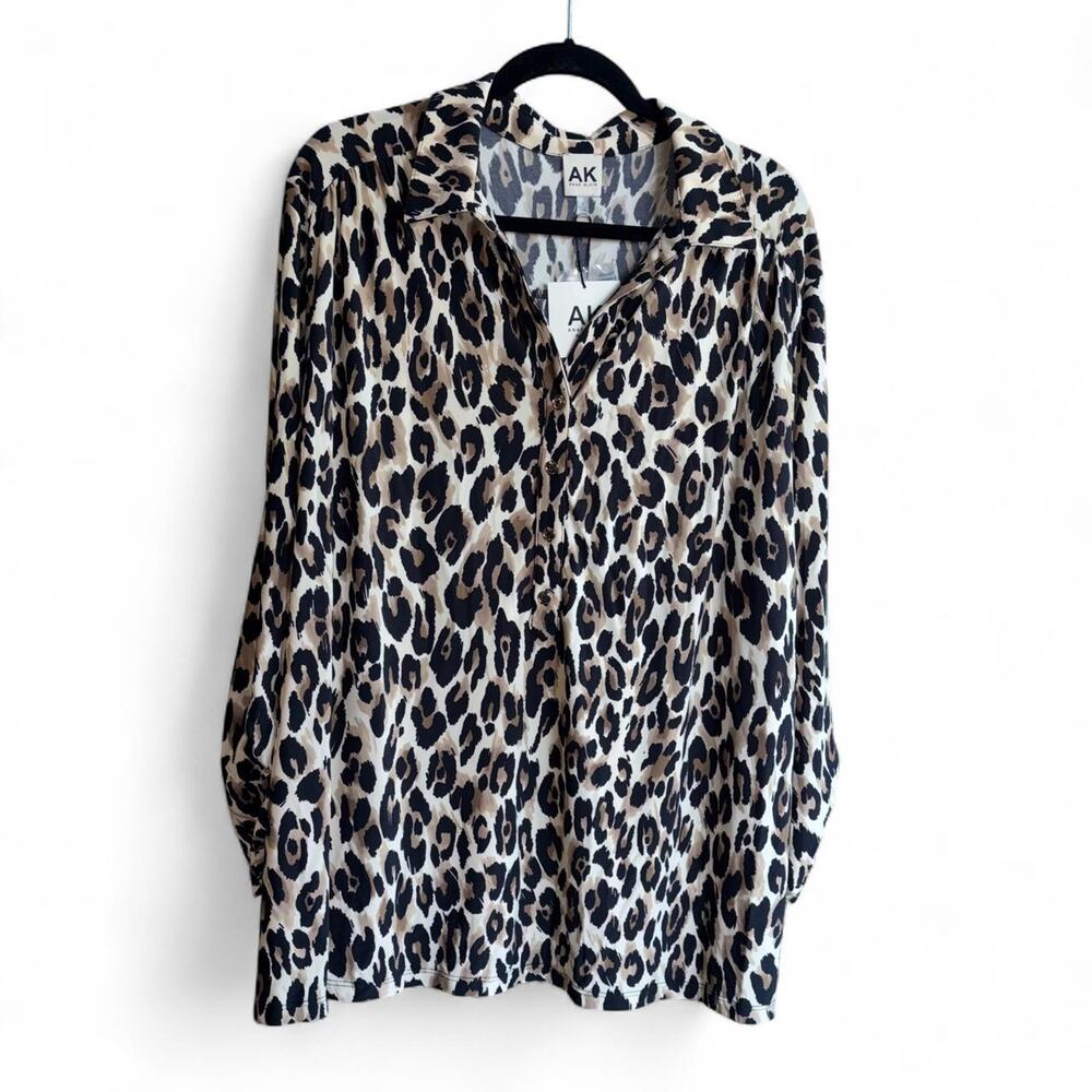 Anne klein 3x leopard print blouse excellent condition